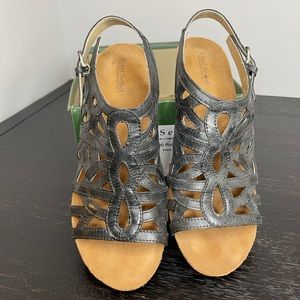 Josef Seibel Black - Ruth 03 Open Toe Platform Sandal 9m EU 40 Leather